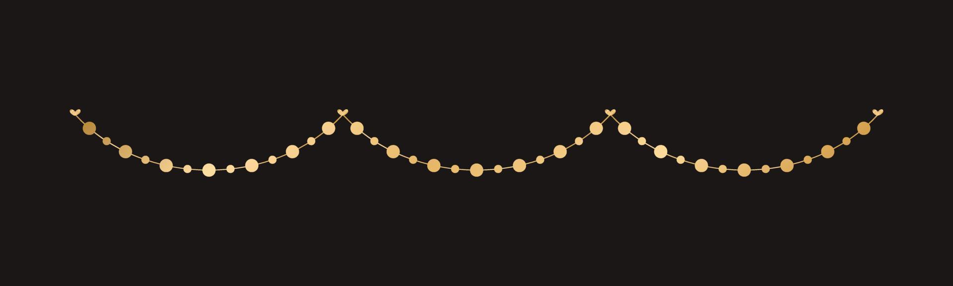 gouden lichten guirlande, feestelijk verjaardag, Kerstmis partij viering, hangende Gorzen slingers vector illustratie