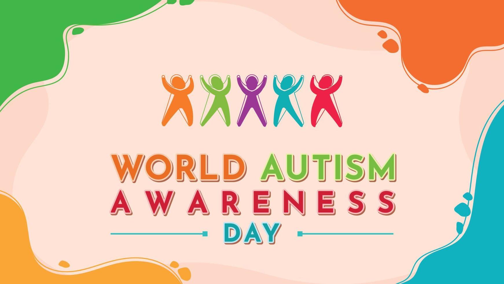 wereld autisme bewustzijn dag banier achtergrond sjabloon vector illustratie