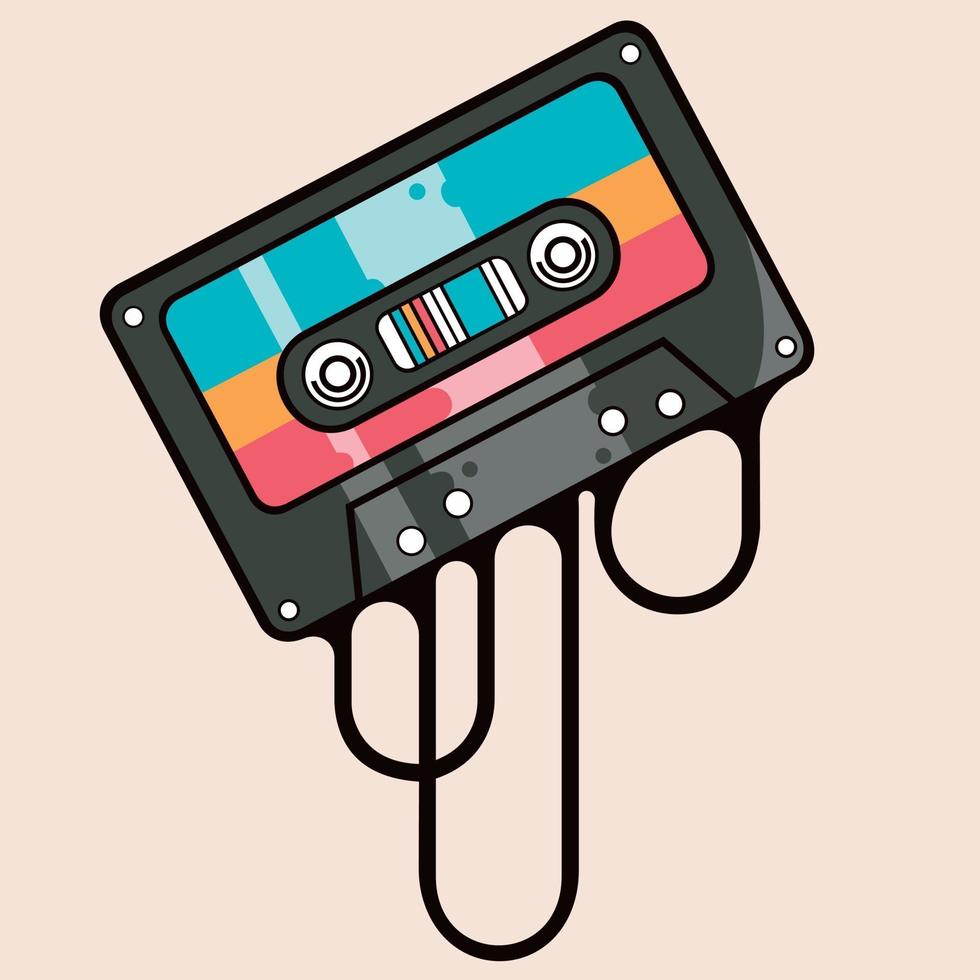 kleurrijke muziekcassette vector