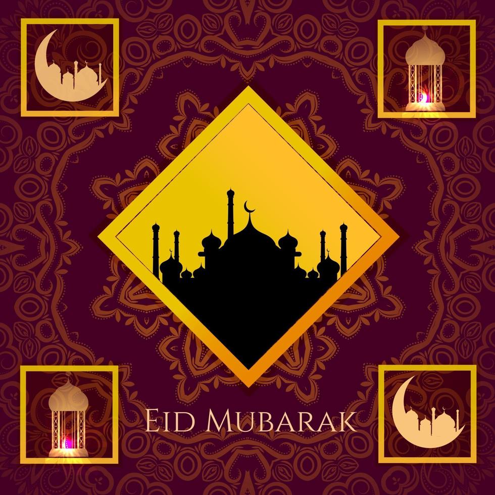 abstract eid Mubarak islamitisch vectorontwerp als achtergrond vector