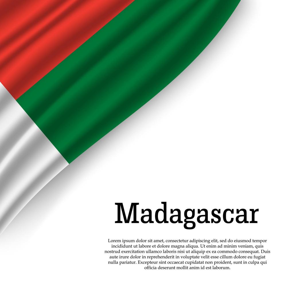 golvend vlag van Madagascar vector