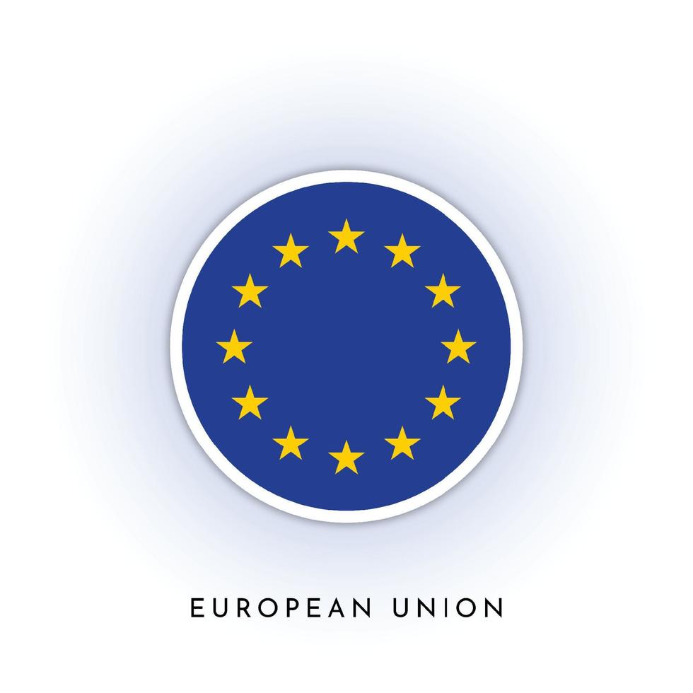 Europese unie vlag ronde ontwerp vector