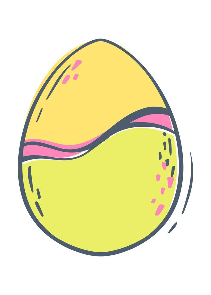 gekleurde Pasen ei. versierd ei voor de voorjaar vakantie. vlak vector illustratie voor concept ontwerp. geïsoleerd voorwerp.