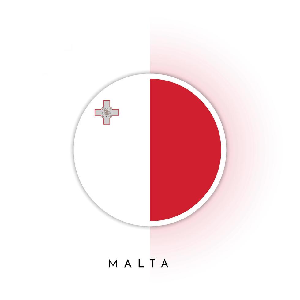 Malta ronde vlag sjabloon ontwerp vector