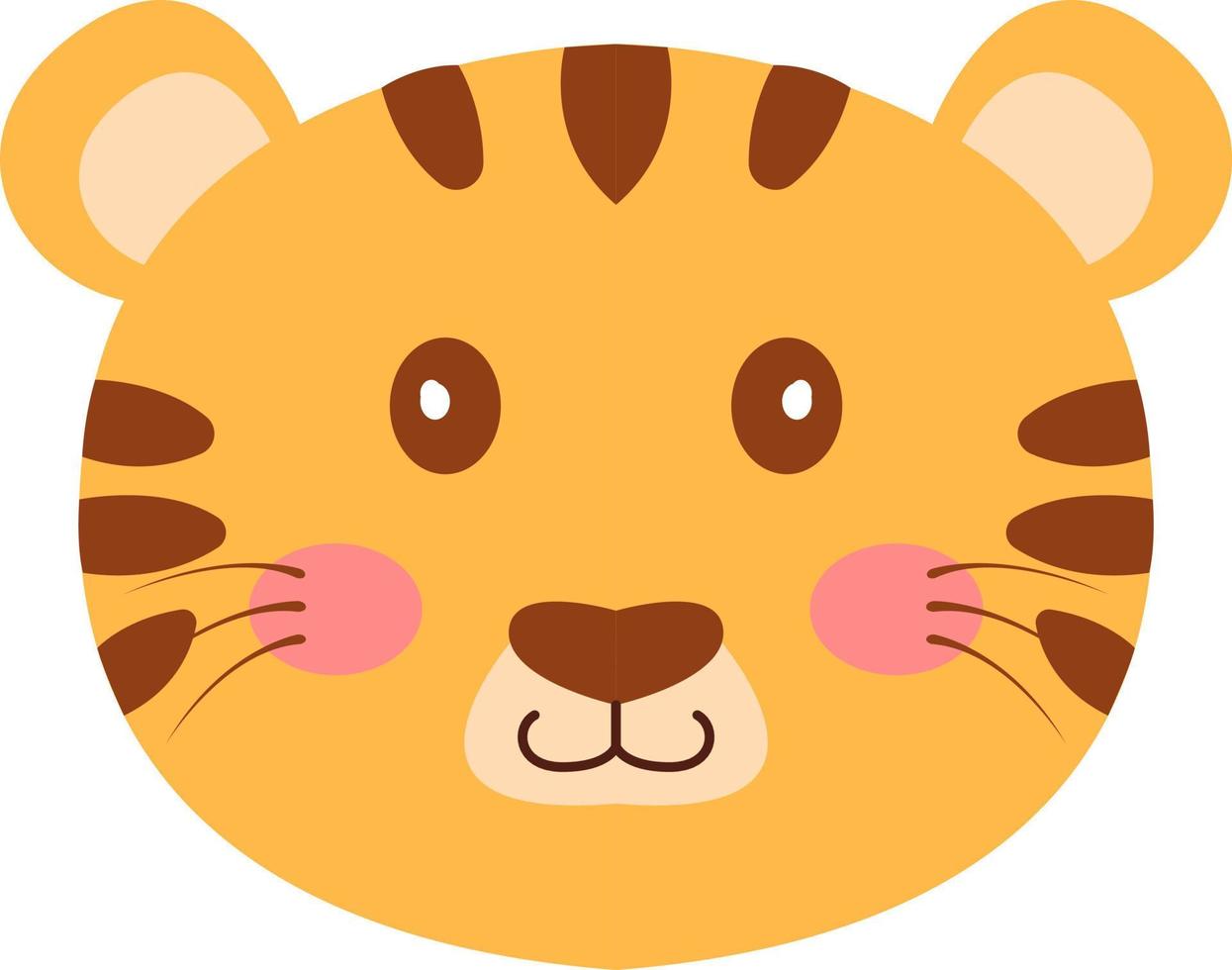 schattig weinig tijger gezicht illustratie vector