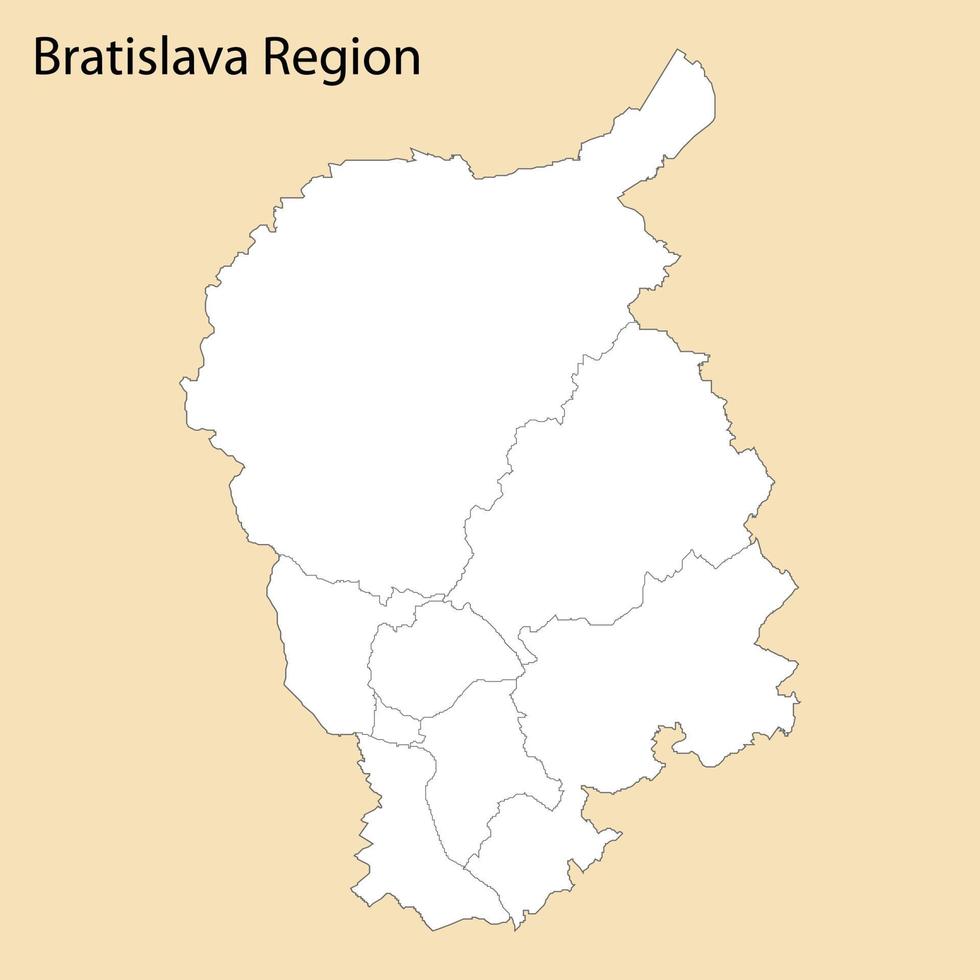 hoog kwaliteit kaart van Bratislava regio is een provincie van Slowakije vector