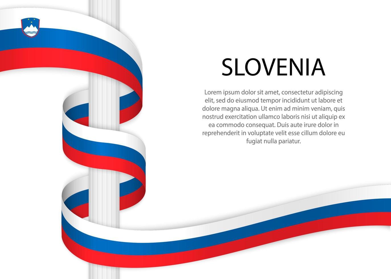 golvend lint Aan pool met vlag van Slovenië. sjabloon voor indepe vector