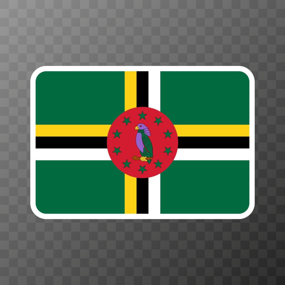 Dominica vlag, officiële kleuren en verhouding. vectorillustratie. vector