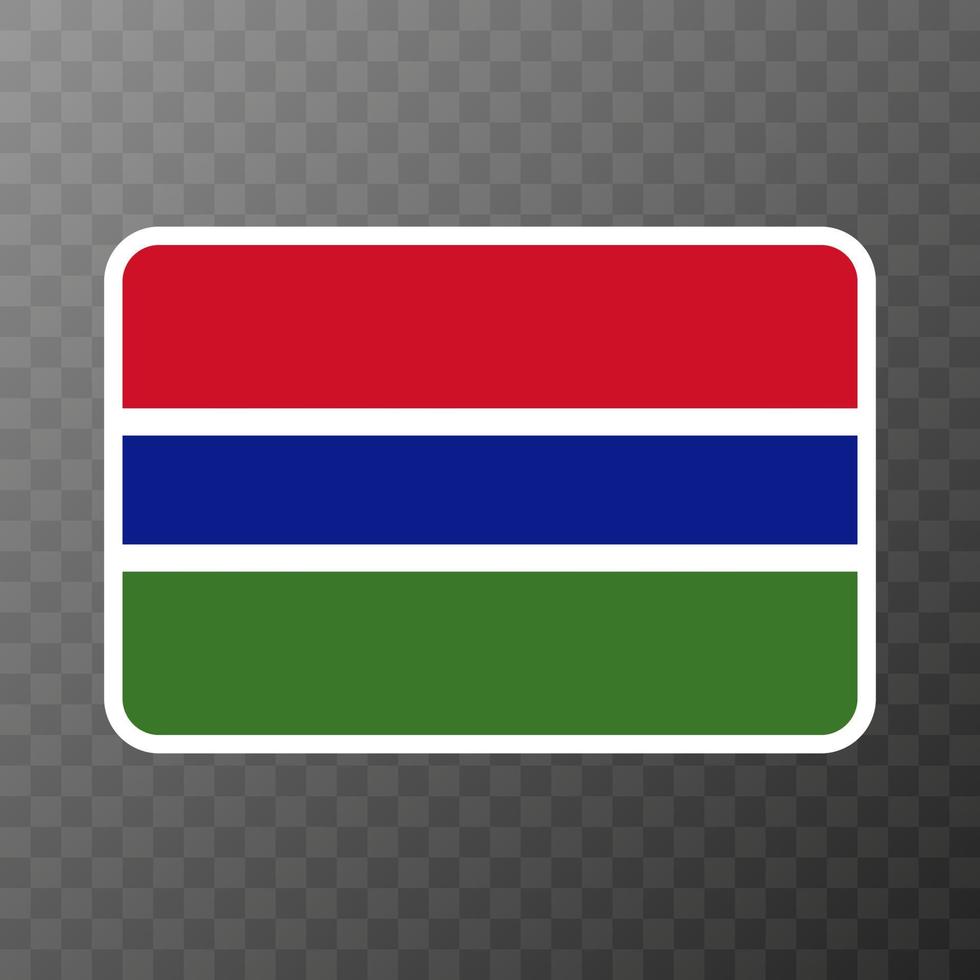 Gambiaanse vlag, officiële kleuren en verhoudingen. vectorillustratie. vector
