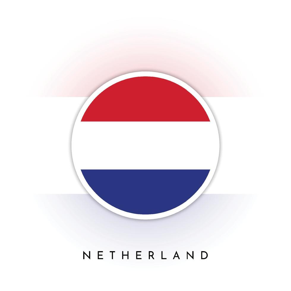 Nederland vlag ronde ontwerp vector