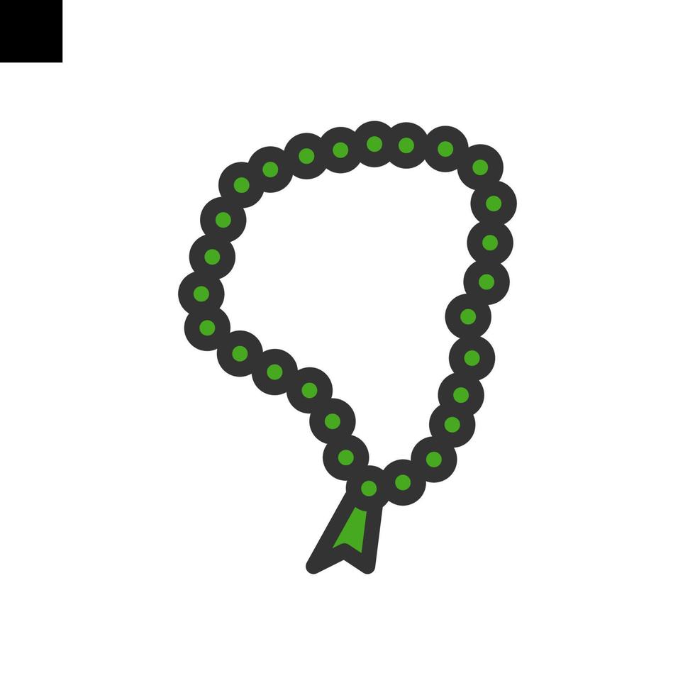 gebed kralen icoon logo stijl vector