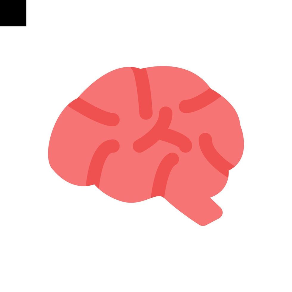 hersenen icoon logo vlak stijl vector