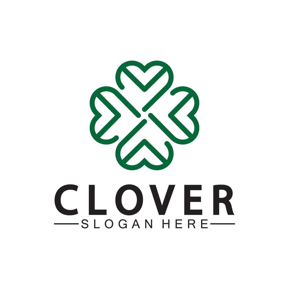 vier blad Klaver sier- logo sjabloon illustratie ontwerp. vector