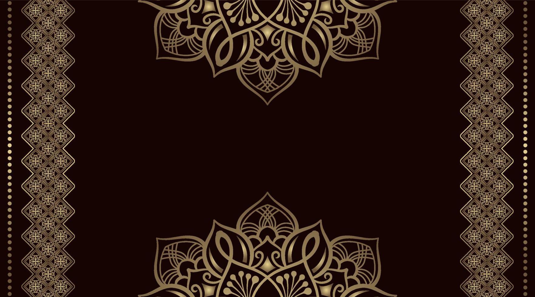 luxe achtergrond met gouden mandala ornament vector