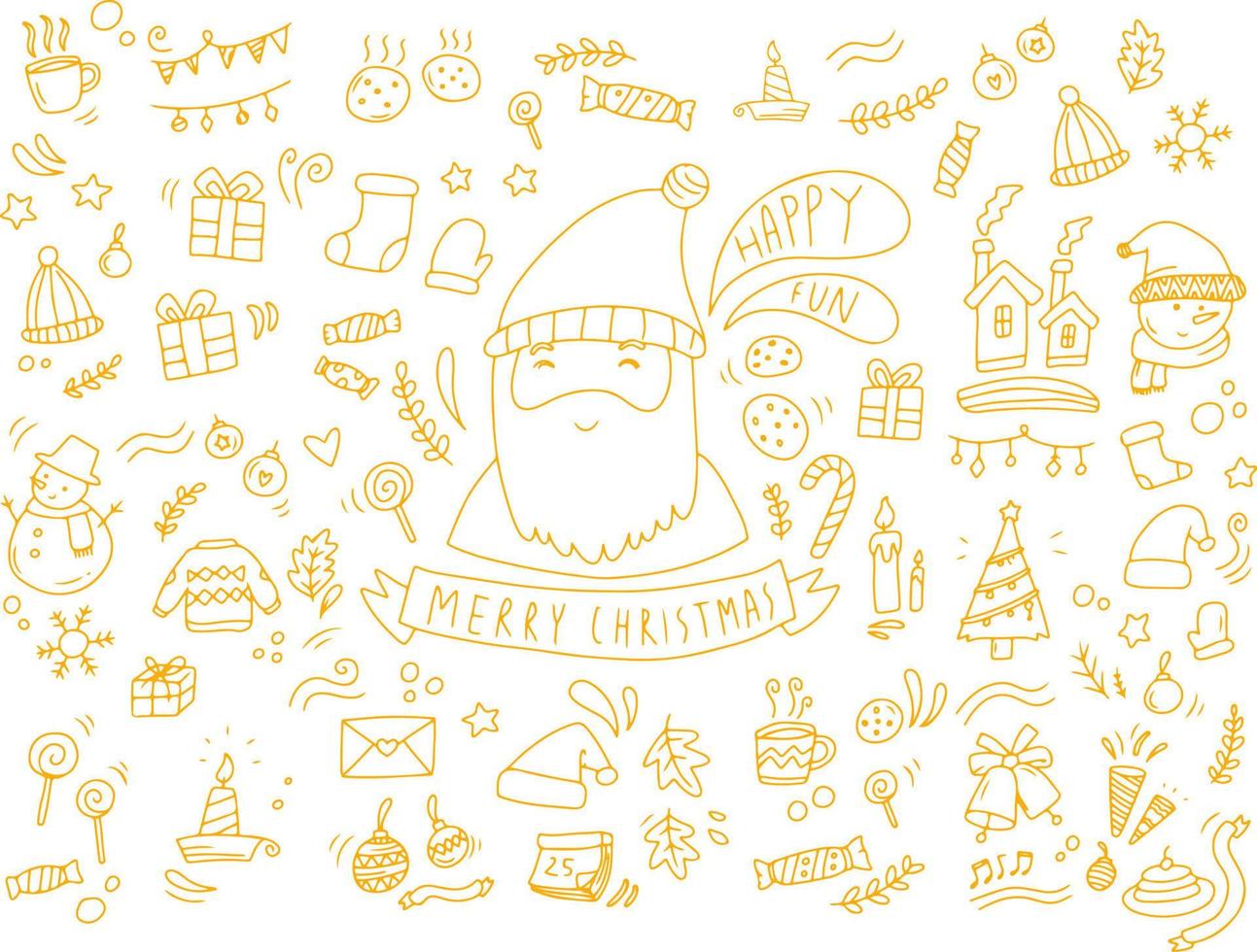 vrolijk kerstmis. vector illustratie van Kerstmis pictogrammen tekening