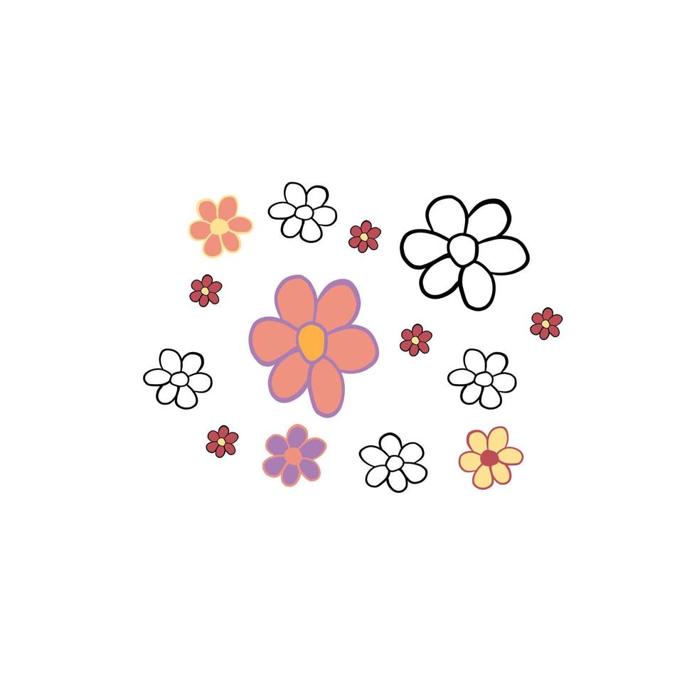 vector illustratie voor uw ontwerp. gekleurde en zwart lijn schets. tuin set. bloem