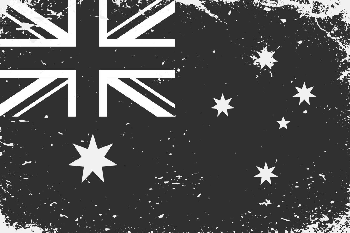 grunge gestileerd zwart en wit vlag Australië. oud wijnoogst achtergr vector