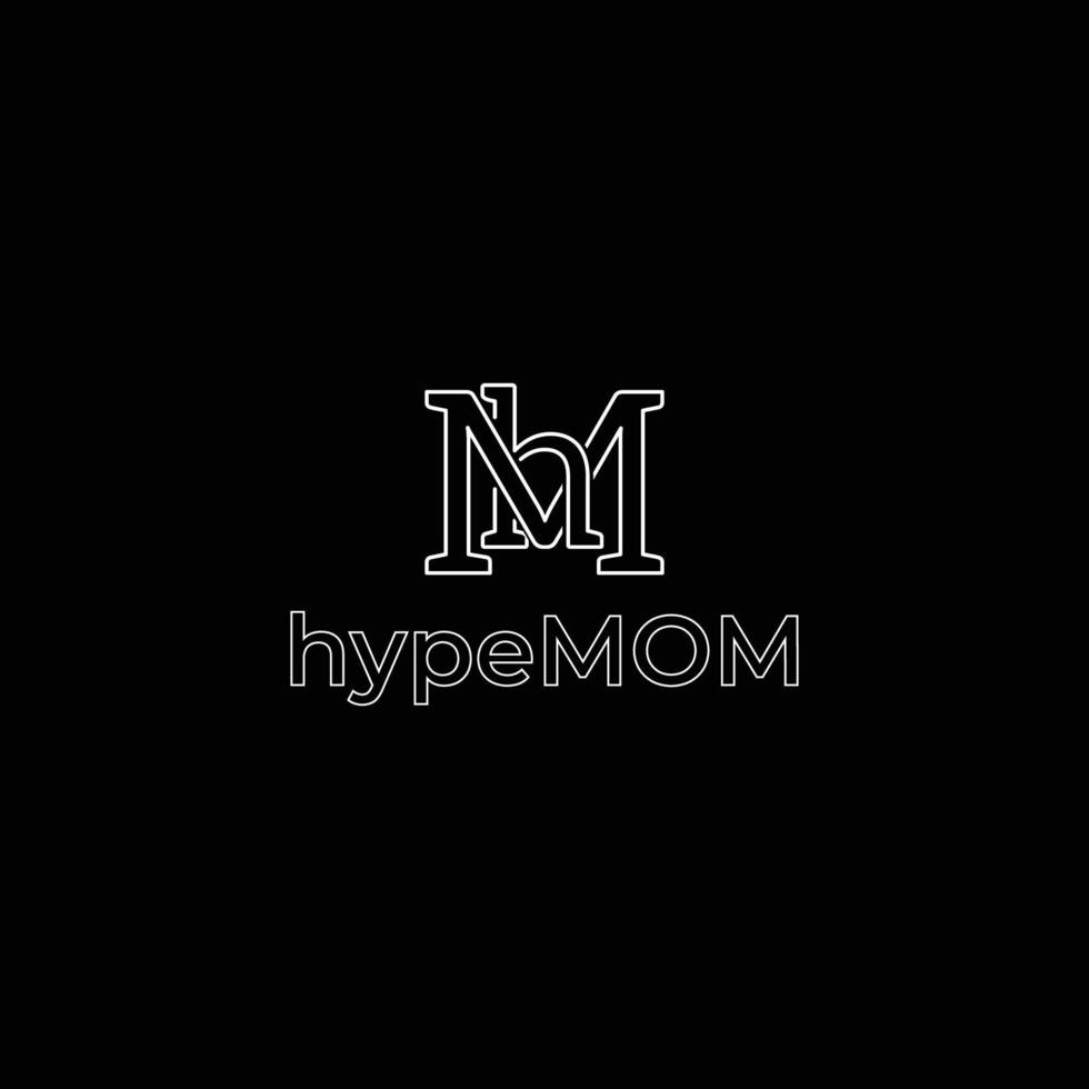 h en m brief logo hypemom minimalistisch logo vector