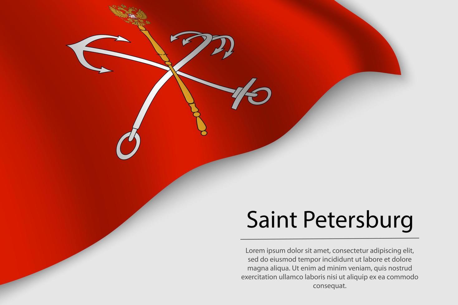 Golf vlag van heilige petersburg is een regio van Rusland vector