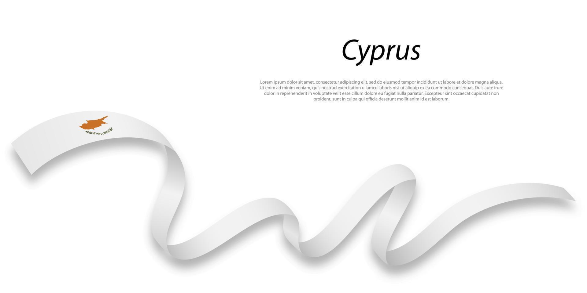 golvend lint of banier met vlag van Cyprus. vector