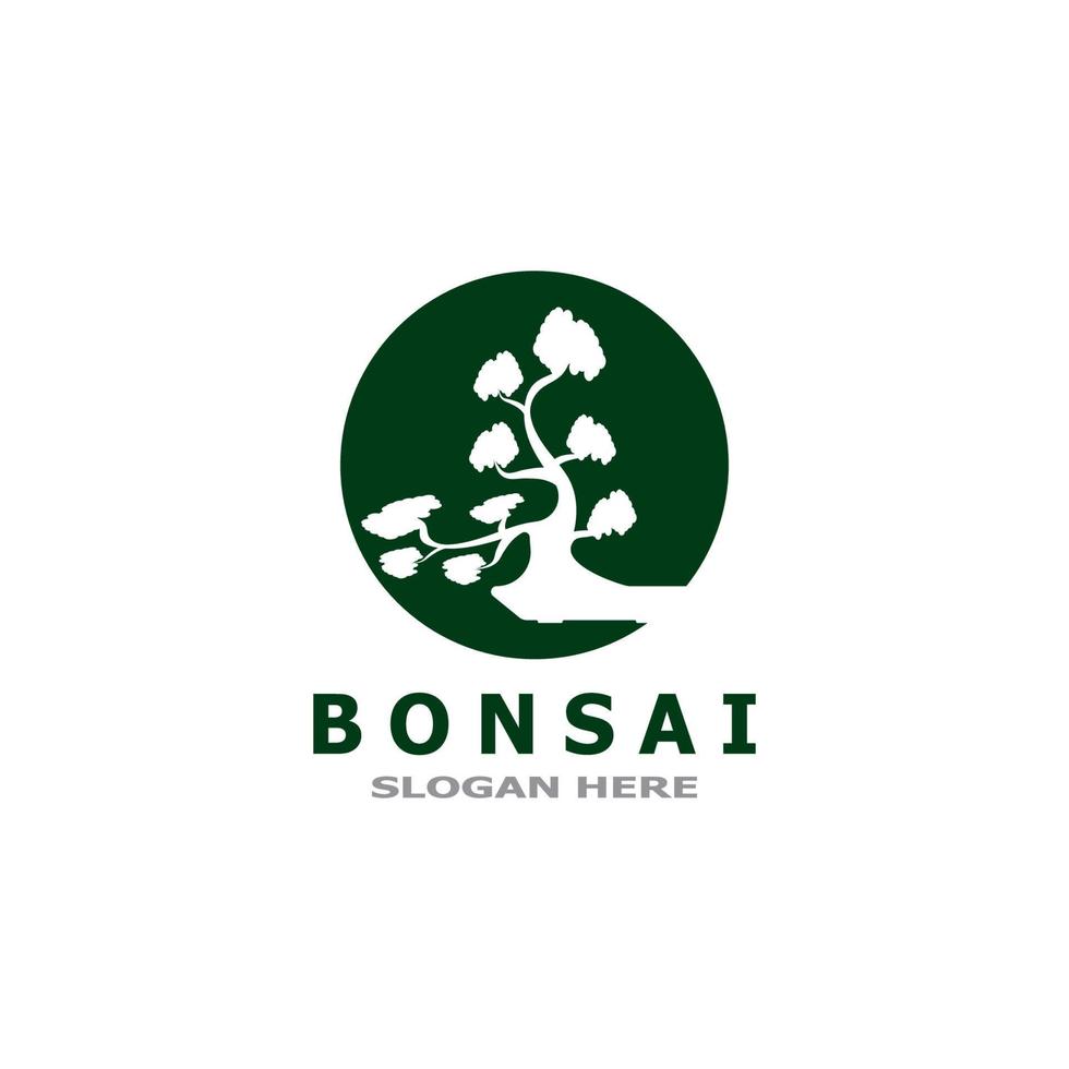 bonsai boom fabriek vector logo illustratie