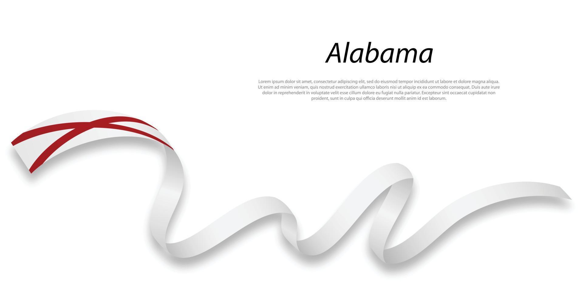 golvend lint of streep met vlag van Alabama vector