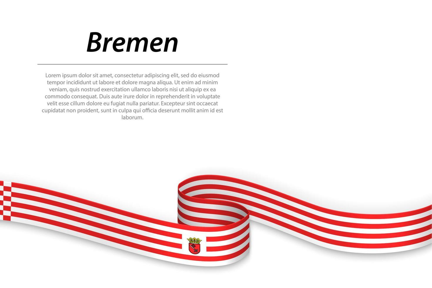 golvend lint of banier met vlag van Bremen vector