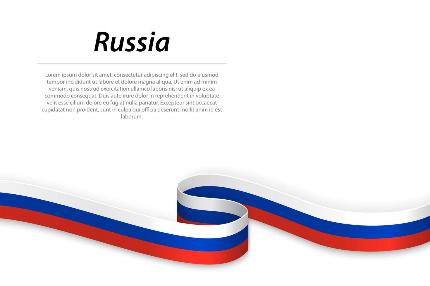 golvend lint of banier met vlag van Rusland. sjabloon voor indepe vector
