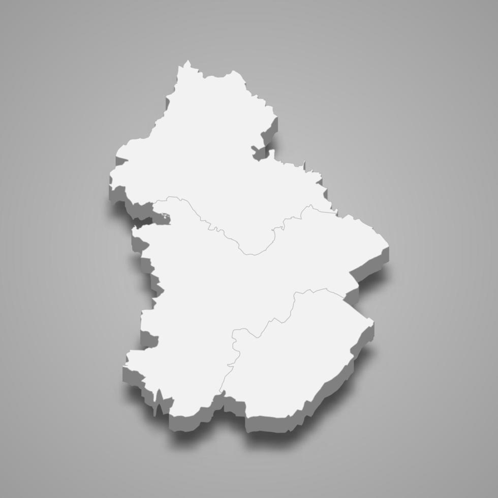 3d isometrische kaart van Jura is een afdeling in Frankrijk vector