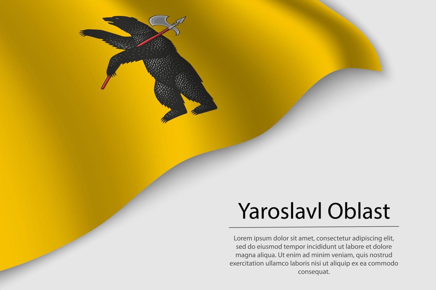Golf vlag van yaroslavl oblast is een regio van Rusland vector