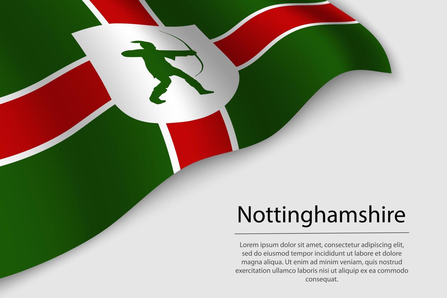 Golf vlag van nottinghamshire is een provincie van Engeland. banier of r vector