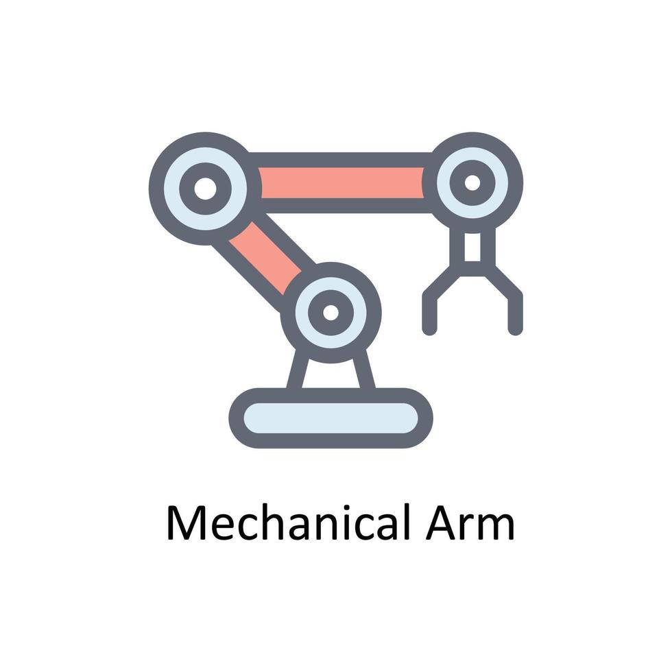 mechanisch arm vector vullen schets pictogrammen. gemakkelijk voorraad illustratie voorraad