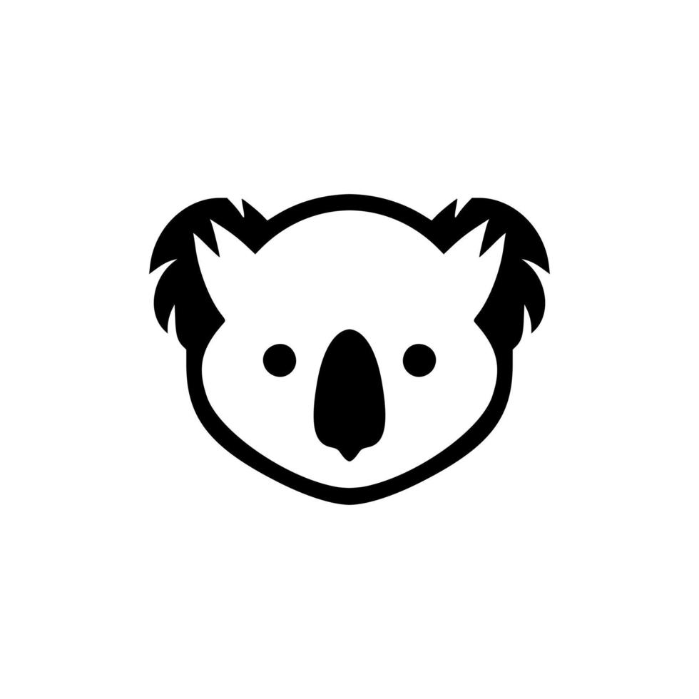 vector logo met een zwart en wit koala.