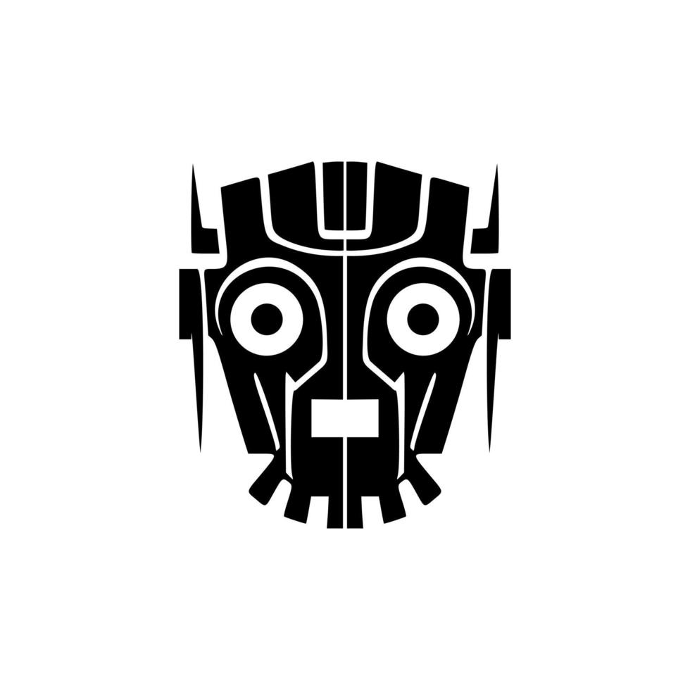 robot logo met zwart en wit vector kunstwerk.