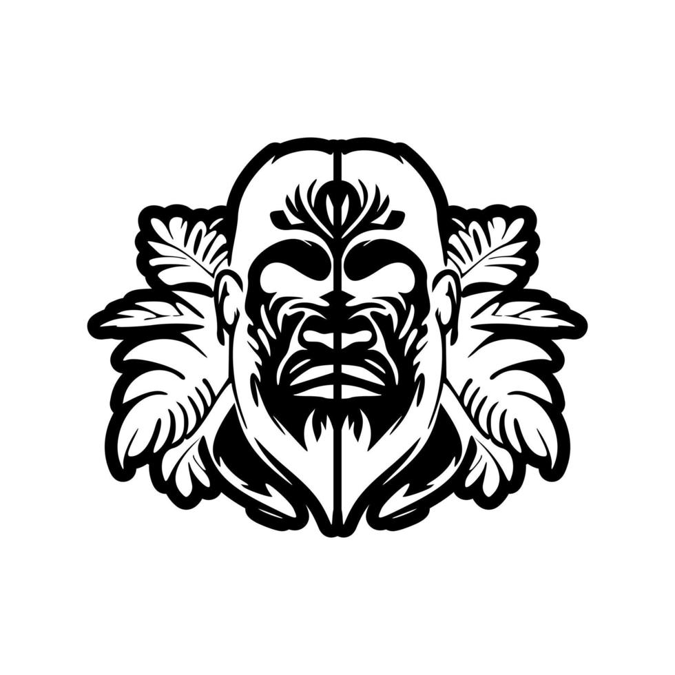 vector logo van een zwart en wit aap.