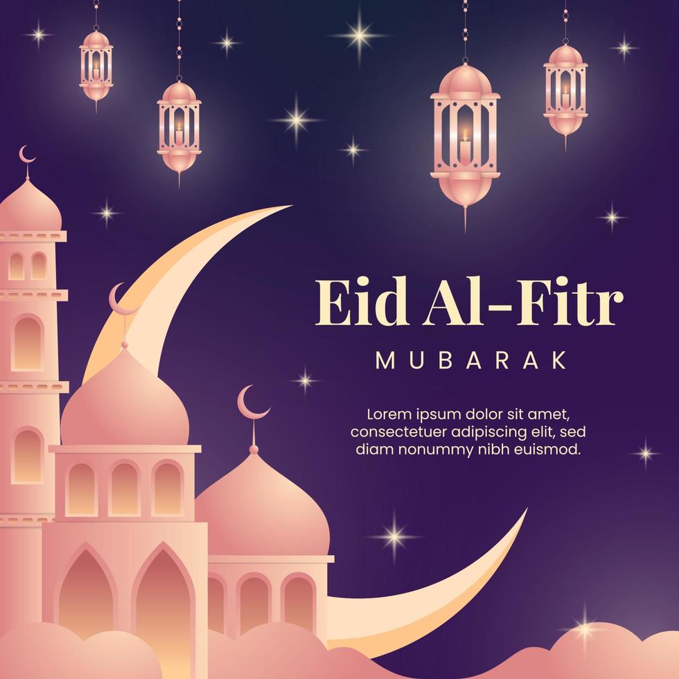 eid al fitr mubarak helling illustratie vector