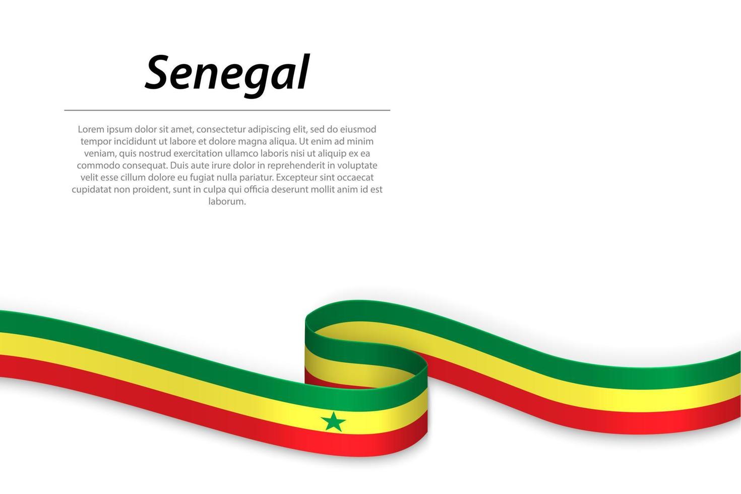 golvend lint of banier met vlag van Senegal vector