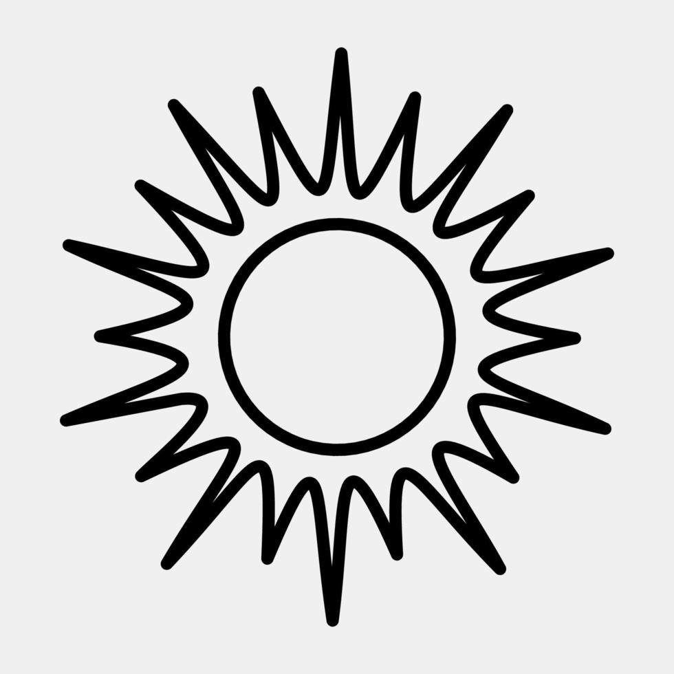 icoon zonnig. weer elementen symbool. pictogrammen in lijn stijl. mooi zo voor afdrukken, web, smartphone app, affiches, infografieken, logo, teken, enz. vector