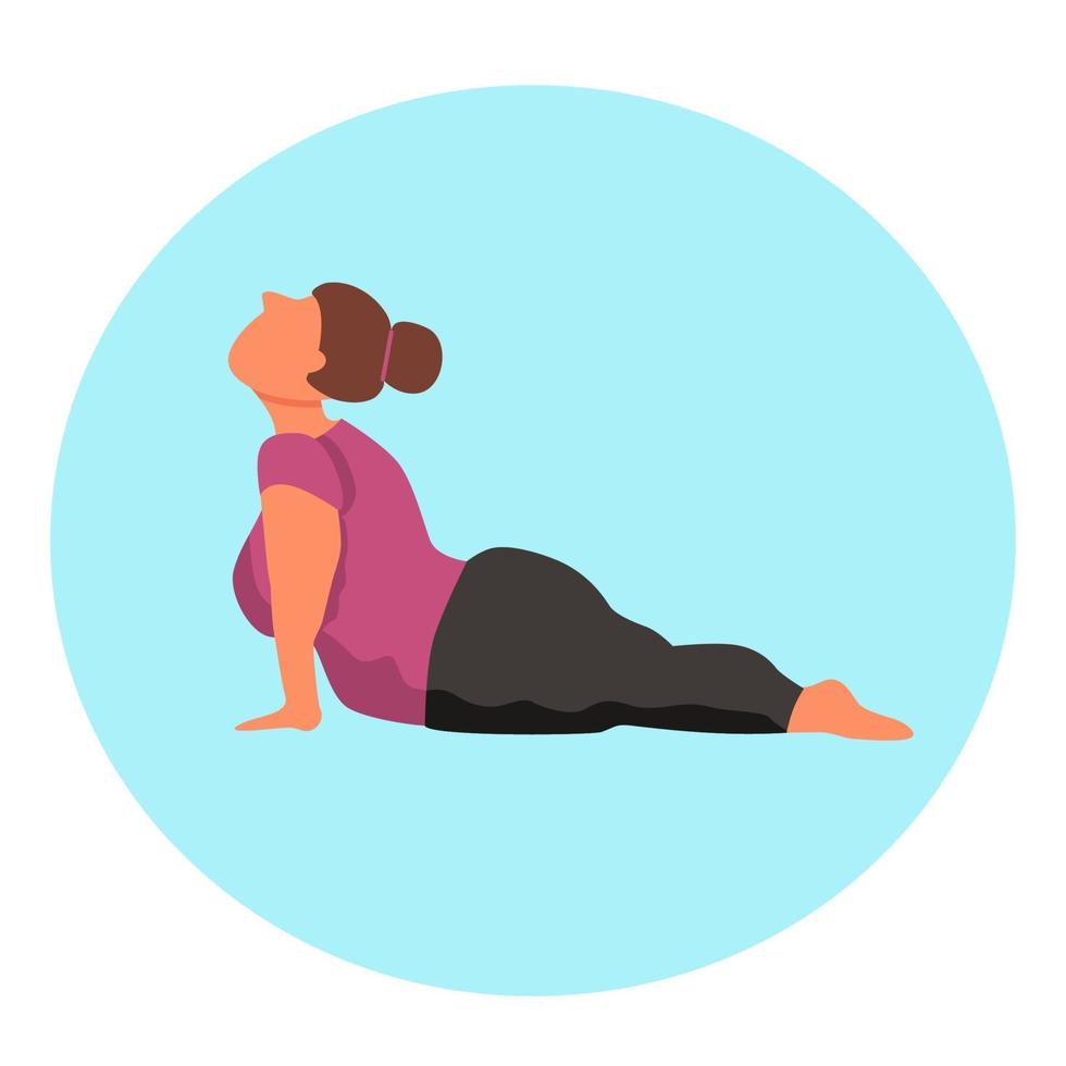 bochtige vrouw doet yoga vector