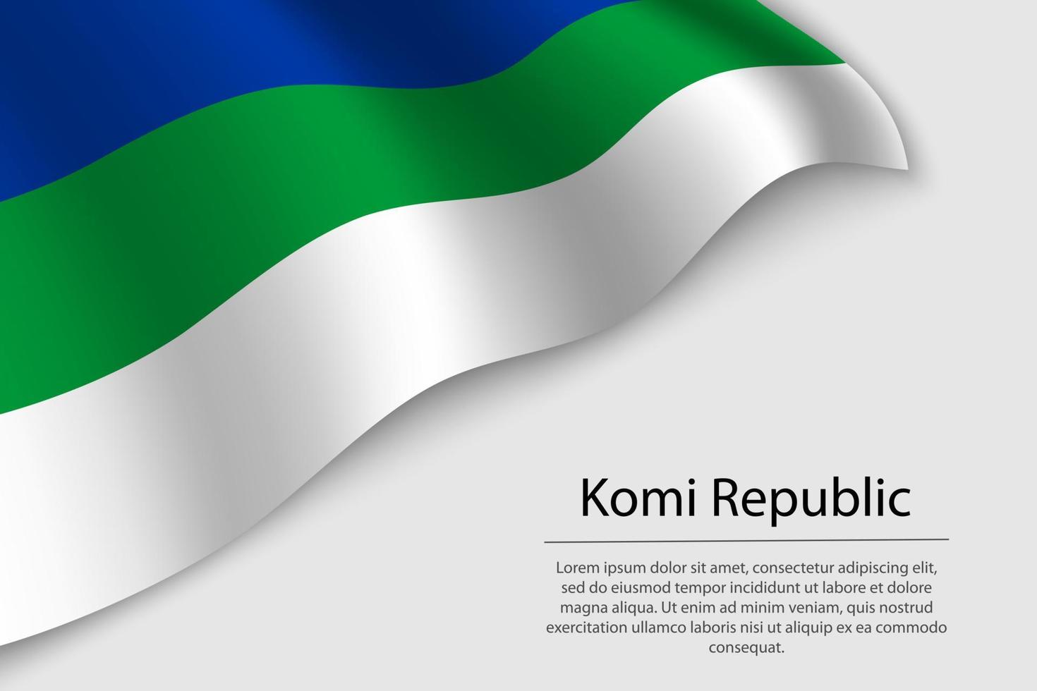 Golf vlag van komi republiek is een regio van Rusland vector