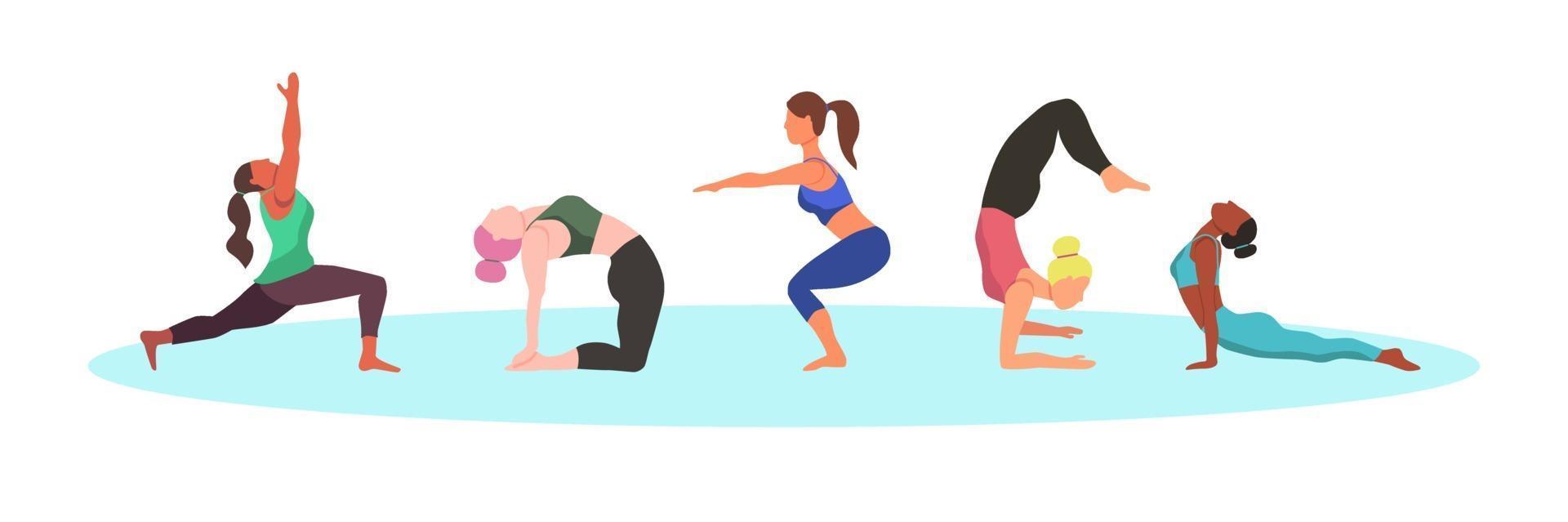 vrouwen die yoga doen vector