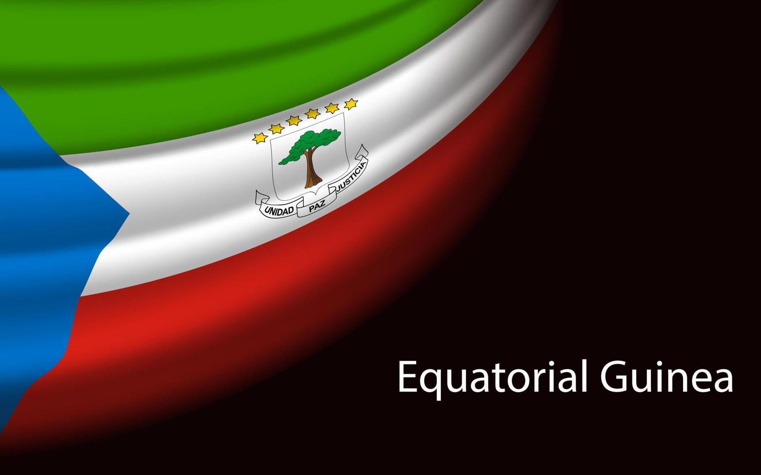 Golf vlag van equatoriaal Guinea Aan donker achtergrond. vector