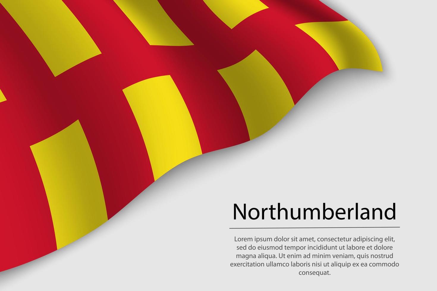 Golf vlag van Northumberland is een provincie van Engeland. banier of ri vector