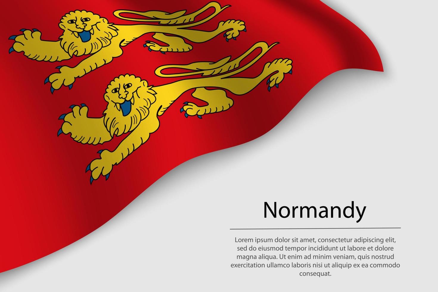 Golf vlag van Normandië is een regio van Frankrijk. banier of lint vector