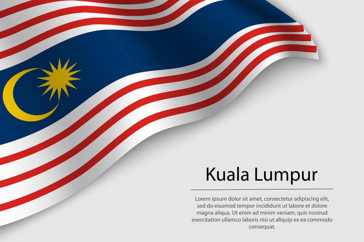 Golf vlag van Kuala lumpur is een regio van Maleisië vector