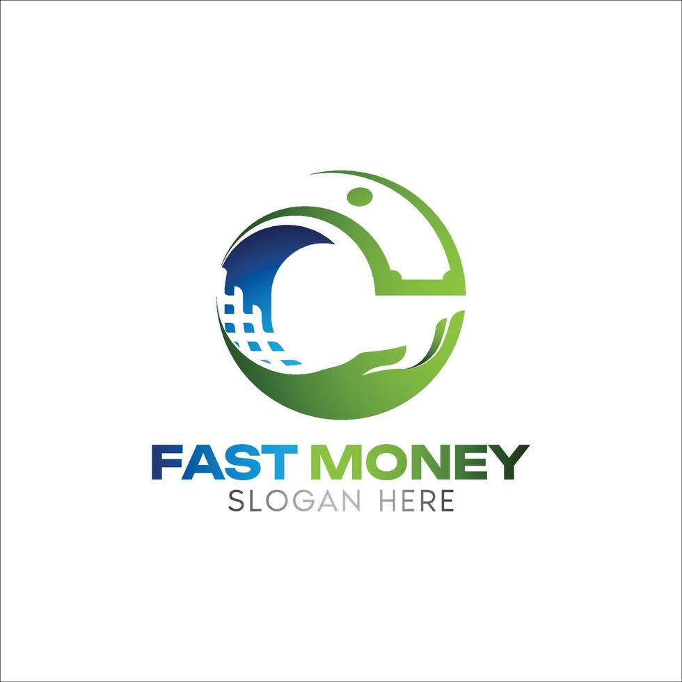 snel geld logo vector ontwerp