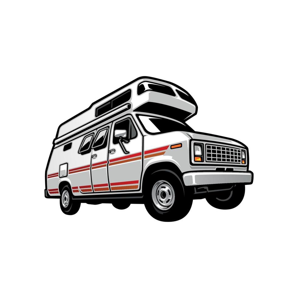 oud retro camper auto illustratie vector