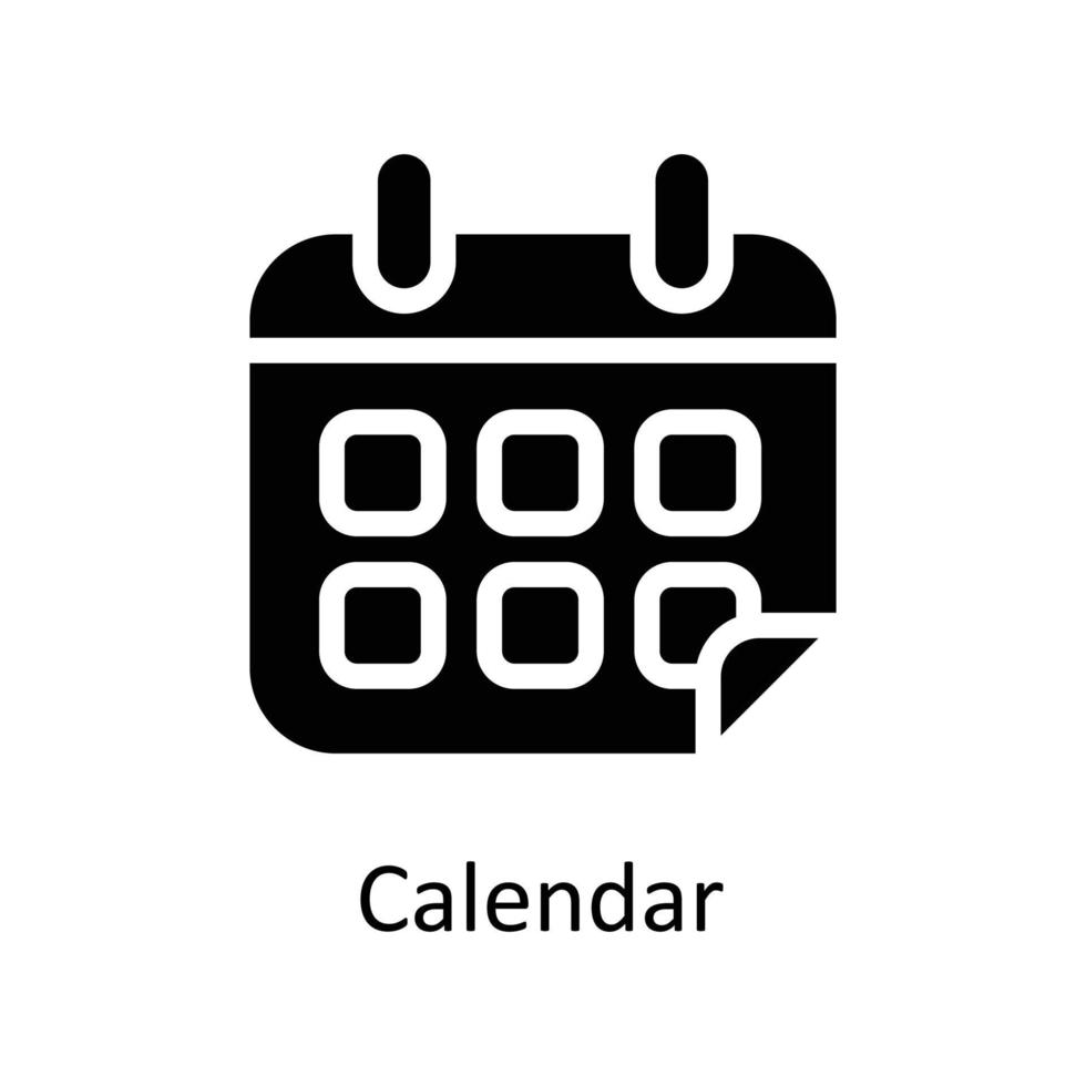 kalender vector solide pictogrammen. gemakkelijk voorraad illustratie voorraad