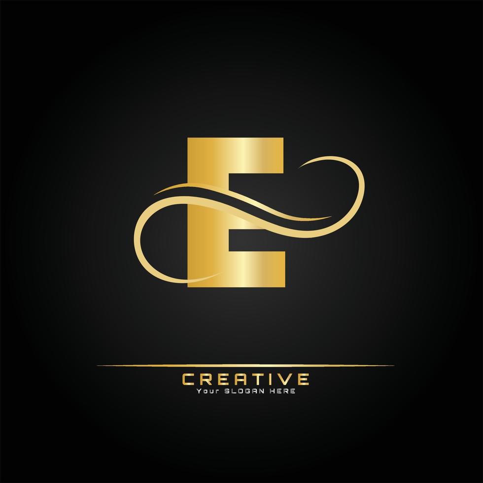 brief eerste luxueus logo sjabloon. logo gouden concept. brief logo met gouden luxe kleur en monogram ontwerp. vector