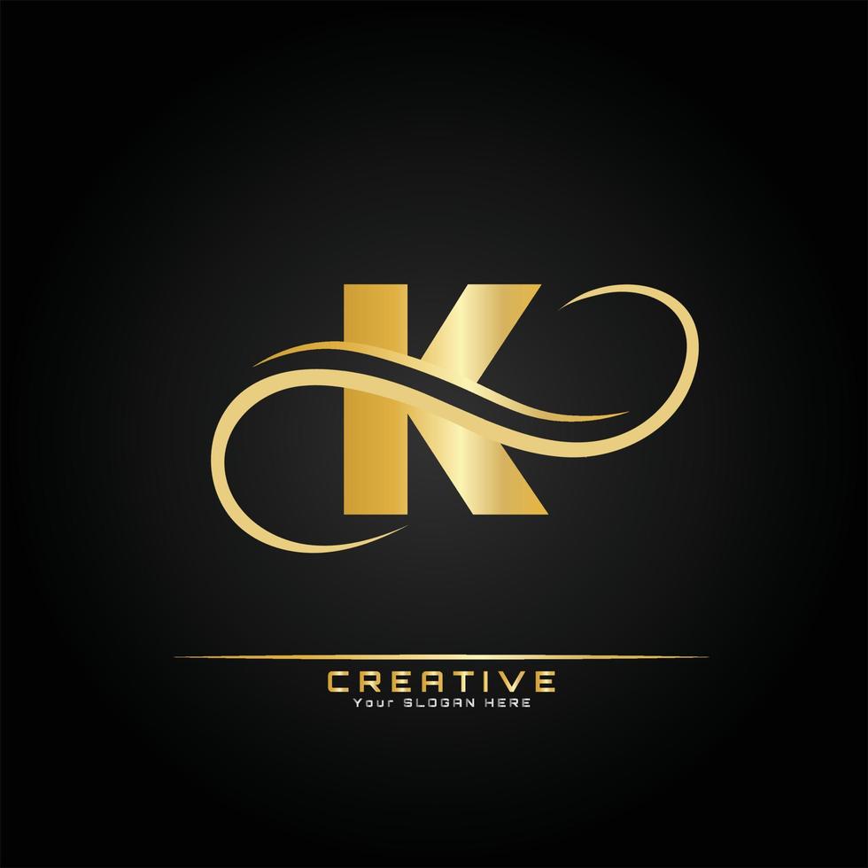 brief eerste luxueus logo sjabloon. logo gouden concept. brief logo met gouden luxe kleur en monogram ontwerp. vector